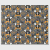 Papier Cadeau Motif d'Halloween éffrayant (Plat)