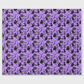 Papier Cadeau Motif d'Halloween. Éffrayant et mignon.b L Violet  (Plat)