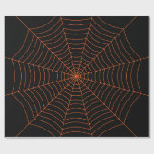 Papier Cadeau Motif d'Halloween en orange noir (Plat)