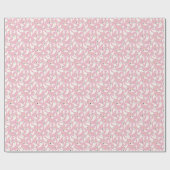 Papier Cadeau Motif d'Halloween fantôme rose (Plat)