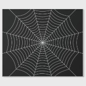 Papier Cadeau Motif d'Halloween noir blanc araignée (Plat)