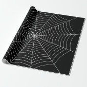 Papier Cadeau Motif d'Halloween noir blanc araignée (Déroulé)