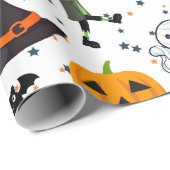 Papier Cadeau Motif d'Halloween Spooktaculaire Boo-tiful (Coin rond)