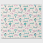 Papier Cadeau Motif d'hélicoptère mignon (Plat)