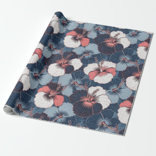 Papier Cadeau Motif d'Hibiscus Tropical Côtier (14)