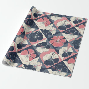 Papier Cadeau Motif d'Hibiscus Tropical Côtier (3)