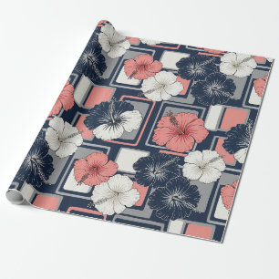 Papier Cadeau Motif d'Hibiscus Tropical Côtier (4)