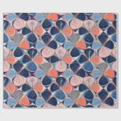 Papier Cadeau Motif d'Hibiscus Tropical Côtier (7) (Plat)