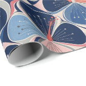 Papier Cadeau Motif d'Hibiscus Tropical Côtier (7) (Coin rond)