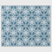 Papier Cadeau Motif d'hiver des flocons bleus et blancs (Plat)