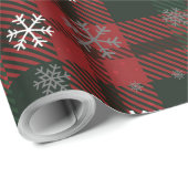 Papier Cadeau Motif d'hiver plaid (Coin rond)