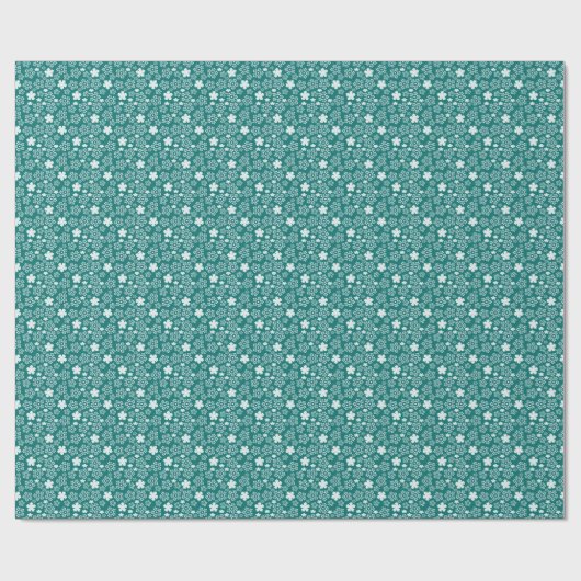 Papier Cadeau Motif d'hiver turquoise Star et Snowflake (Plat)