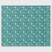 Papier Cadeau Motif d'hiver turquoise Star et Snowflakes (Plat)