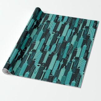 Papier Cadeau motif d'horizon de la ville de nuit