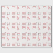 Papier Cadeau Motif d'hôtel rose (Plat)