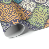 Papier Cadeau Motif diagonal coloré (Coin rond)