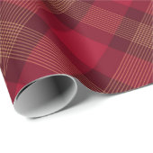 Papier Cadeau Motif diagonal en or de vin rouge de ferme (Coin rond)