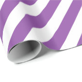 Papier Cadeau Motif diagonal pourpre et blanc de rayures (Coin rond)