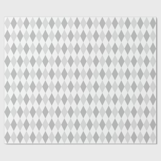 Papier Cadeau Motif diamant à deux arlequins gris (Plat)