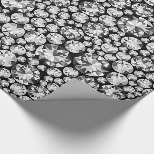 Papier Cadeau Motif diamant argenté (Coin)