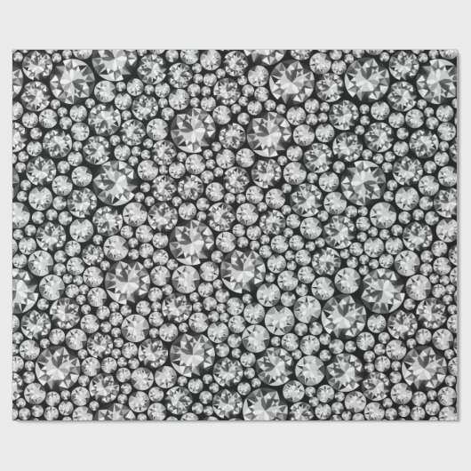 Papier Cadeau Motif diamant argenté (Plat)