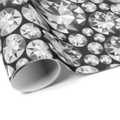 Papier Cadeau Motif diamant argenté (Coin rond)