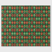 Papier Cadeau Motif diamant Argyle de Noël (Plat)
