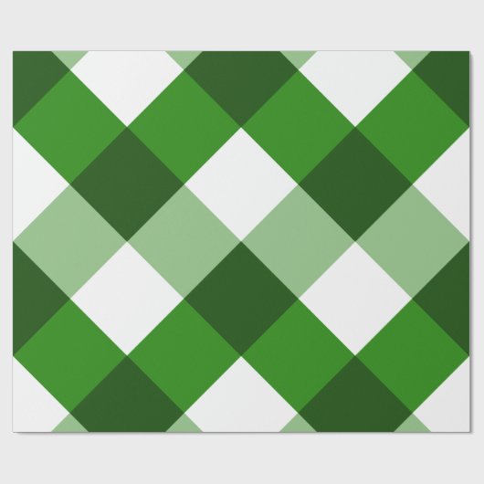 Papier Cadeau Motif diamant Argyle vert (Plat)