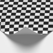 Papier Cadeau Motif diamant arlequin noir et blanc (Coin)