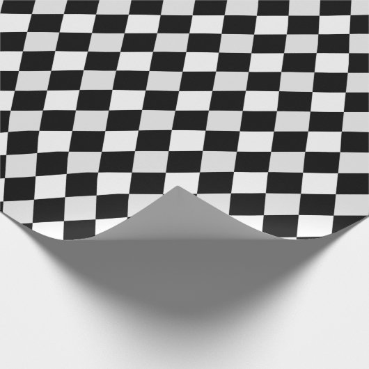 Papier Cadeau Motif diamant arlequin noir et blanc (Coin)