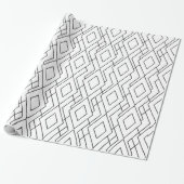 Papier Cadeau Motif Diamant Art déco noir et blanc (Déroulé)