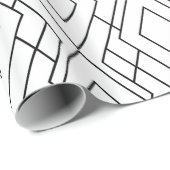 Papier Cadeau Motif Diamant Art déco noir et blanc (Coin rond)