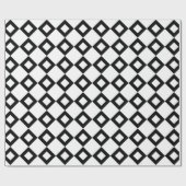 Papier Cadeau Motif Diamant blanc et noir (Plat)