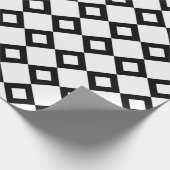 Papier Cadeau Motif Diamant blanc et noir (Coin)