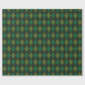 Papier Cadeau Motif diamant Jacquard irlandais vert foncé (Plat)