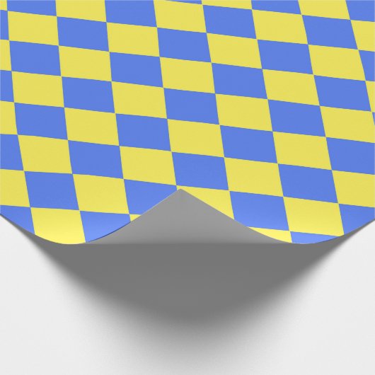 Papier Cadeau Motif diamant jaune bleu Checker (Coin)