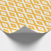 Papier Cadeau Motif diamant jaune et blanc soleil (Coin)