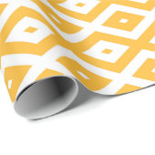Papier Cadeau Motif diamant jaune et blanc soleil (Coin rond)
