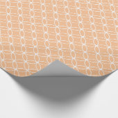Papier Cadeau Motif diamant moderne orange et blanc (Coin)