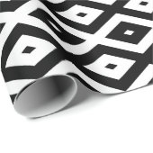 Papier Cadeau Motif diamant noir et blanc (Coin rond)