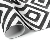 Papier Cadeau Motif diamant noir et blanc (Coin rond)
