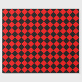 Papier Cadeau Motif diamant Red Black Checker (Plat)