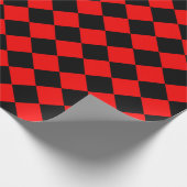 Papier Cadeau Motif diamant Red Black Checker (Coin)