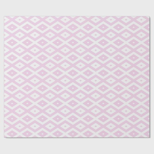 Papier Cadeau Motif diamant rose pâle et blanc (Plat)