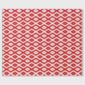 Papier Cadeau Motif diamant rouge et blanc (Plat)