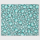 Papier Cadeau Motif diamant turquoise (Plat)