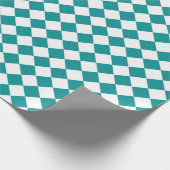 Papier Cadeau Motif diamant turquoise blanc Checker (Coin)