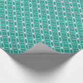 Papier Cadeau Motif diamant Turquoise et blanc moderne (Coin)