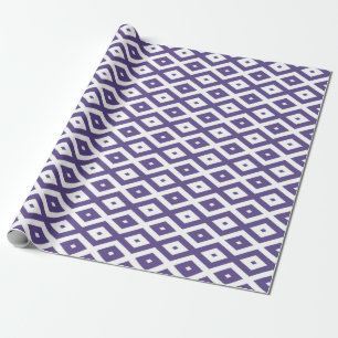 Papier Cadeau Motif diamant ultra violet et blanc