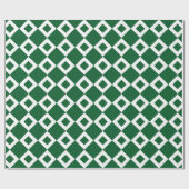 Papier Cadeau Motif Diamant vert et blanc (Plat)